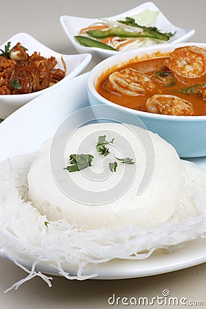 Idli - Steamed rice cakes from South India Stock Photo