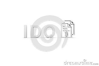 IDO concept white background 3d Cartoon Illustration