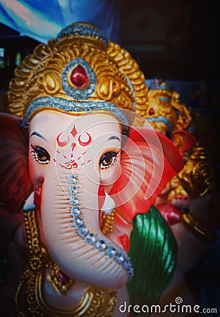 An idol of Ganpati Bappa in the shop for sell Stock Photo