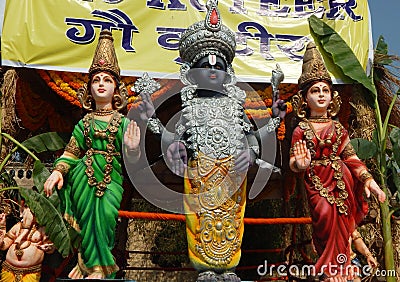 Idol of Hindu God Venkateswara Balaji Editorial Stock Photo