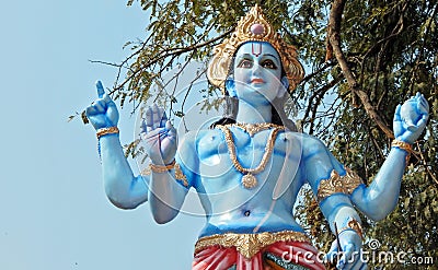 Idol of Hindu God Vishnu Editorial Stock Photo