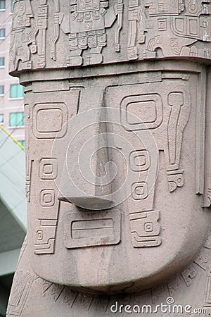 Idol statue from Tiwanaku Stock Photo