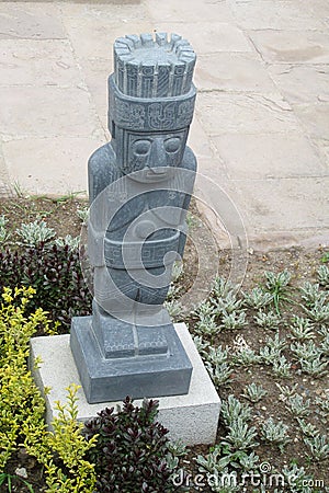 Idol statue from Tiwanaku Stock Photo