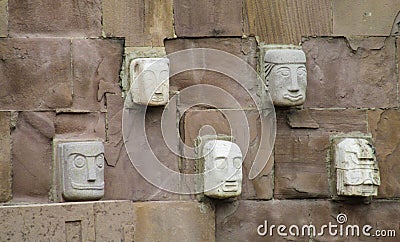 Idol statue from Tiwanaku Stock Photo