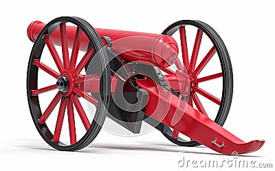 Isolated 3D Old Canon Illustration Stock Photo