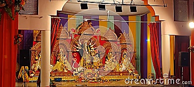 Idols of Goddess Durga during navratra Or durga puja in India Stock Photo