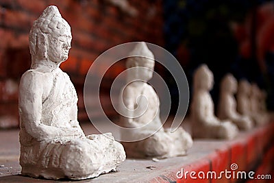 Idols of lord Gautam Buddha Stock Photo