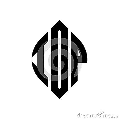 IDP circle letter logo design with circle and ellipse shape. IDP ellipse letters with typographic style. The three initials form a Vector Illustration