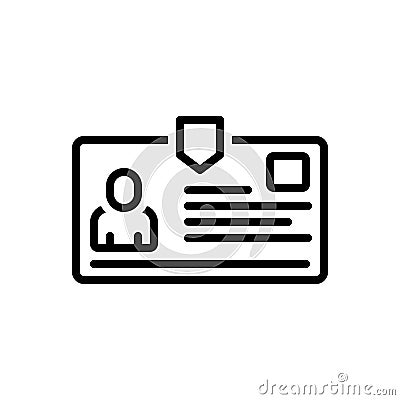Black line icon for Ids, card and identity Stock Photo