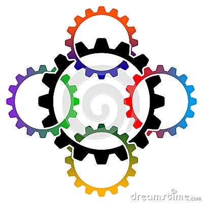 Iduatrrial cooperation logo Vector Illustration