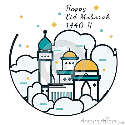 Idul Fithri 1440 H Vector Illustration