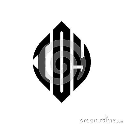 IDY circle letter logo design with circle and ellipse shape. IDY ellipse letters with typographic style. The three initials form a Vector Illustration