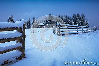 Idylic winter landscape Stock Photo