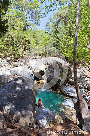 Idyll of the Samaria Gorge Stock Photo