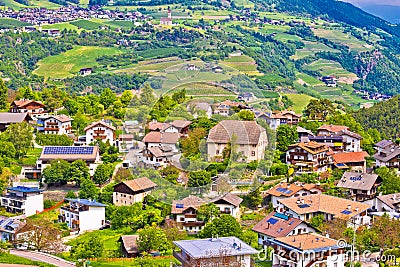 Idyllic alpine village of Gudon architecture and landscape view Stock Photo