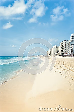 Idyllic Caribbean beach. Cancun, Mexico. Stock Photo