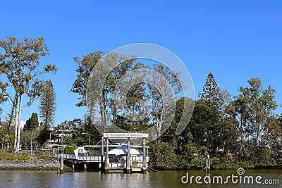 Idyllic city ferry terminal of the University of Queensland in Brisbane Australia Editorial Stock Photo