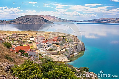 Idyllic coastal village of Metajna, Island of Pag Stock Photo