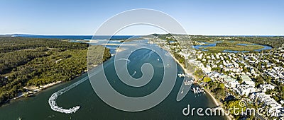 Panorama Of Noosa Waterway, Queensland Stock Photo