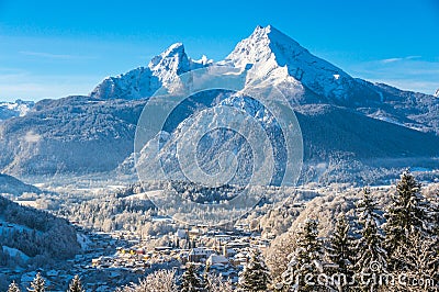 Idyllic landscape in the Bavarian Alps, Berchtesgaden, Germany Stock Photo