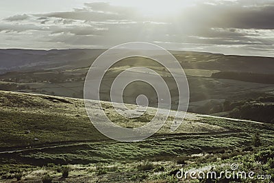 Idyllic landscape of Peak District National Park, Derbyshire, Uk Stock Photo