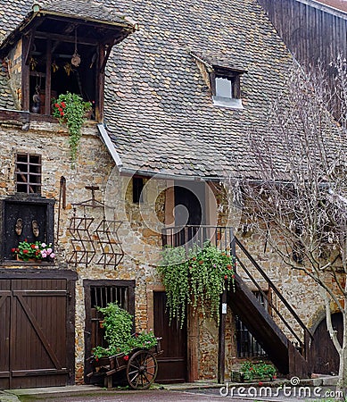 Beautiful Historic Stone Home in Strasbourg, France Editorial Stock Photo