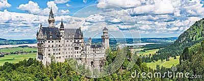 The idyllic Neuschwanstein Castle Stock Photo