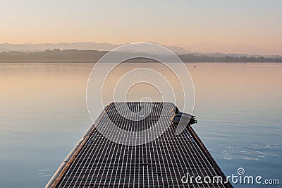 An idyllic scenery at the the lake Greifensee in Switzerland Stock Photo