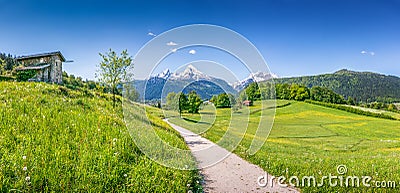 Idyllic summer landscape in the Alps Stock Photo