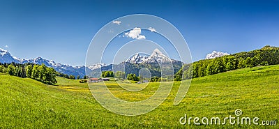 Idyllic summer landscape in the Alps Stock Photo