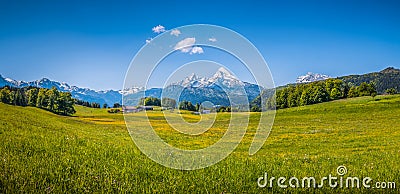 Idyllic summer landscape in the Alps Stock Photo