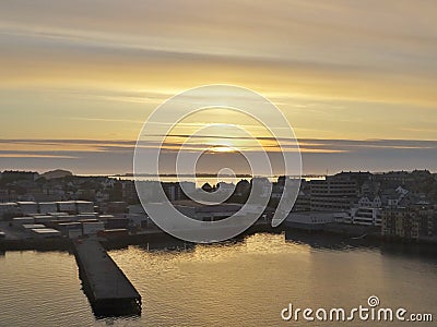 An idyllic sunset in norway - alesund Editorial Stock Photo
