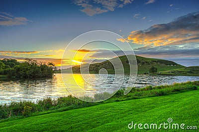 Idyllic sunset scenery Stock Photo