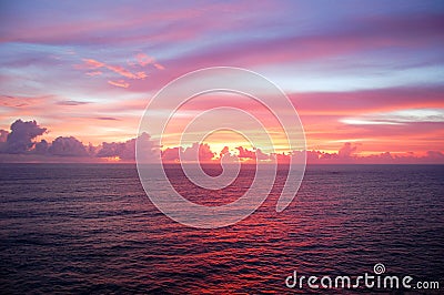 Idyllic sunset sky Stock Photo