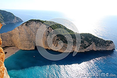 Idyllic view of beautiful Navagio Beach on Zakynthos Island in Greece Stock Photo