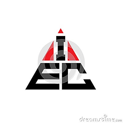 IEC triangle letter logo design with triangle shape. IEC triangle logo design monogram. IEC triangle vector logo template with red Vector Illustration