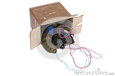 IED - Mailbomb Improvised Explosive Device in mailbox Stock Photo