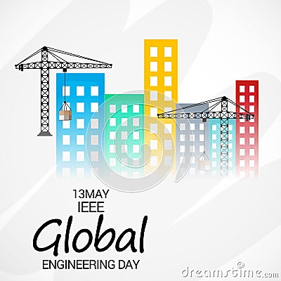 Ieee Global Engineering Day. Cartoon Illustration