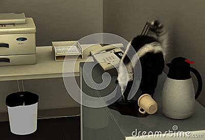 Have a coffee break, 3D Illustration Stock Photo