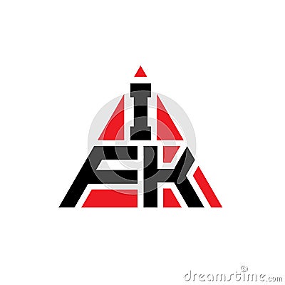 IFK triangle letter logo design with triangle shape. IFK triangle logo design monogram. IFK triangle vector logo template with red Vector Illustration
