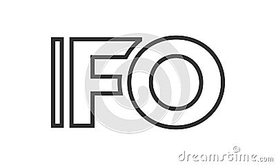 IFO logo design template with strong and modern bold text. Initial based vector logotype featuring simple and minimal typography. Vector Illustration