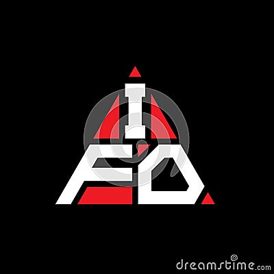 IFO triangle letter logo design with triangle shape. IFO triangle logo design monogram. IFO triangle vector logo template with red Vector Illustration