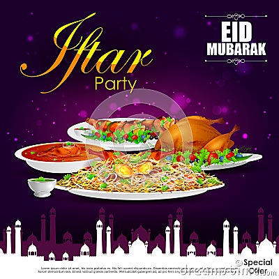 Iftar Party background Vector Illustration