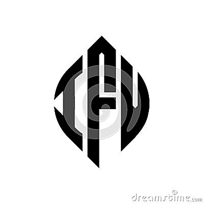 IFV circle letter logo design with circle and ellipse shape. IFV ellipse letters with typographic style. The three initials form a Vector Illustration
