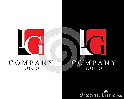 Ig, gi letters logo design template vector Vector Illustration