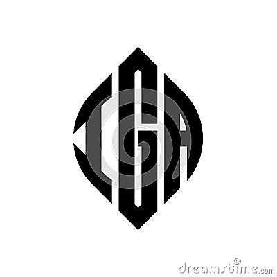 IGA circle letter logo design with circle and ellipse shape. IGA ellipse letters with typographic style. The three initials form a Vector Illustration