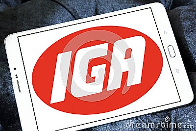 IGA supermarkets chain logo Editorial Stock Photo