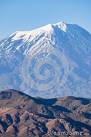 Mount Ararat, Agri Dagi, mountain, volcano, Igdir, Turkey, Middle East, nature, landscape, aerial view, Noah, Ark Stock Photo