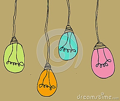 Ight bulb idea in illustration Cartoon Illustration