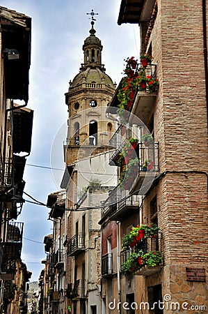 Iglesia de Santiago and San Pedro, Puente la Reina, Navarre Stock Photo